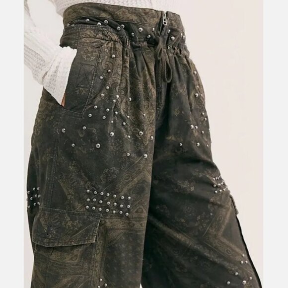 Free People Fly Away studded parachute pants - Picture 3 of 3
